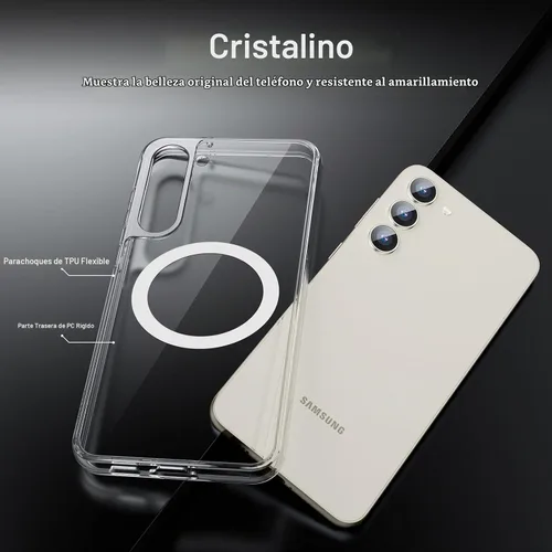 Vista 3 de JETech Funda magnética para Samsung Galaxy S23, compatible con MagSafe, transparente Funda protectora para teléfono a prueba de golpes, parte