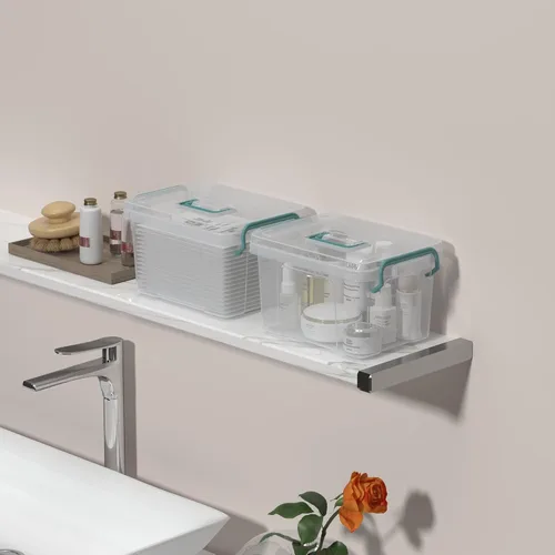 Vista 4 de Covetree - Paquete de 7 cajas pequeñas de almacenamiento, contenedor de almacenamiento de plástico apilable con tapas, con asa, contenedor
