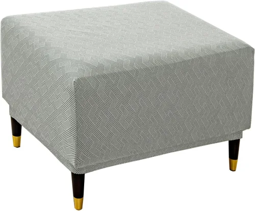 Vista 15 de ADPON Fundas otomanas cuadradas de terciopelo para otomanas, fundas protectoras para reposapiés cuadrados, fundas protectoras para taburetes de Beige