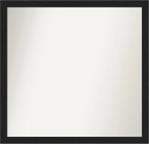 Vista 210 de Amanti Art Espejo de baño negro para sobre fregadero, 22 x 22 pulgadas, espejo de tocador cuadrado estrecho negro Avon, marco de madera casual