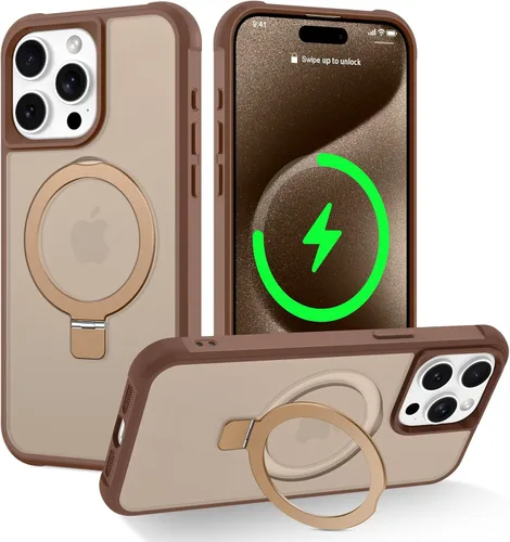 Vista 83 de CHAOFEnG Funda magnética compatible con iPhone 11 con soporte, prueba de caídas de grado militar, compatible con imán, anillo translúcido, parte