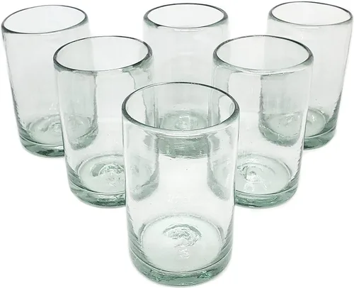 Vista 11 de Clear Blown - Juego de 6 vasos de 10 onzas, cristalería mexicana hecha a mano, vidrio reciclado, sin plomo ni toxinas (mezclador)