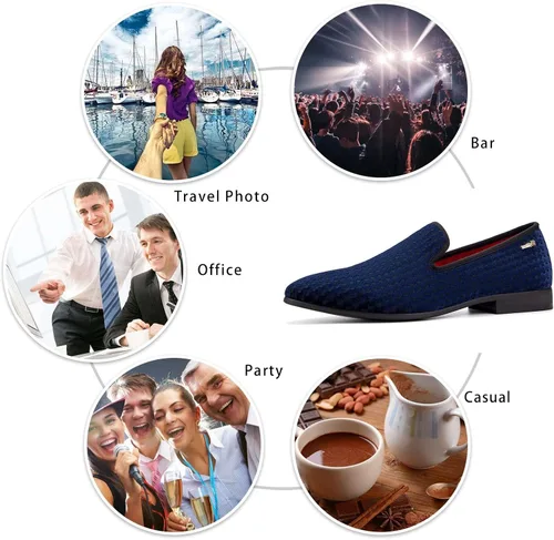 Vista 5 de Meijiana Mocasines para hombre, zapatos de vestir de boda, mocasines sin cordones para hombre, zapatos de traje de esmoquin