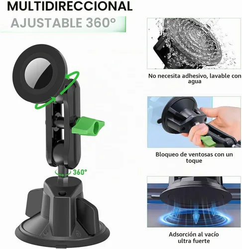 Vista 2 de psycat Chubby Grip - Soporte magnético para teléfono con ventosa para iPhone, Samsung, todos los teléfonos inteligentes, rotación de 360°, soporte