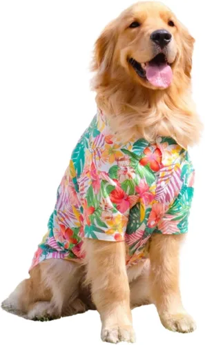 Vista 2 de HDKUW Disfraz hawaiano para perro grande, camisetas geniales para perros, ropa de verano, camisa hawaiana para perros grandes, diseño para verano