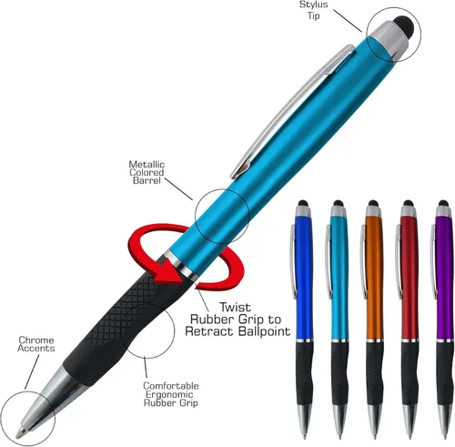 Vista 2 de Bolígrafos personalizados con tu logotipo o texto personalizado, paquete de 300 unidades a granel para negocios, fiestas y eventos, bolígrafo 2 en 1