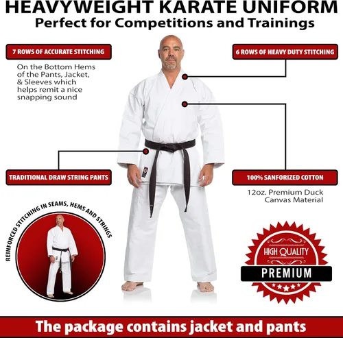 Vista 3 de Ronin Karate Gi - Heavyweight Karate Uniform - Professional Kimono - Advanced 100% Cotton 12oz Martial Arts Kit