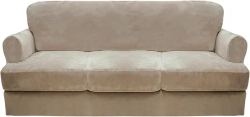 Vista 15 de CUCRAF Funda para sofá con cojines de 3 piezas, fundas deslizantes de terciopelo suave y grueso para sofá de la sala de estar, protector de muebles