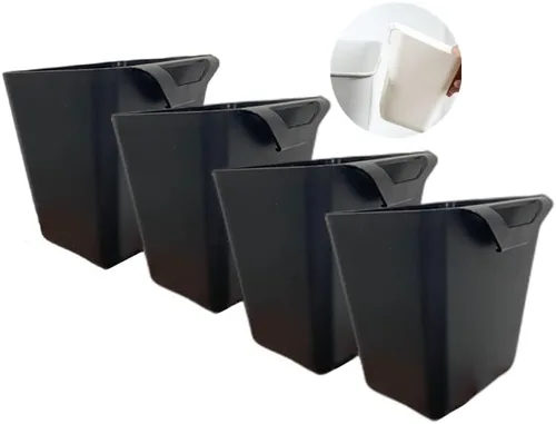 Vista 4 de Rikyo Paquete de 4 portavasos colgantes, cesta de almacenamiento de carrito, accesorios para carrito rodante, 4.75 x 4 pulgadas, contenedores