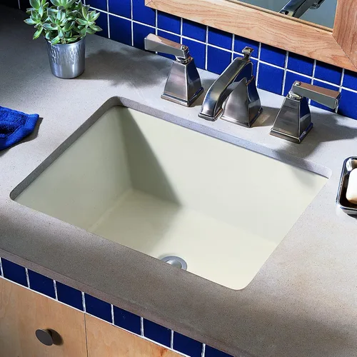 Vista 4 de American Standard 610000.222 Boulevard Lavabo rectangular de cerámica para baño, 20.25 pulgadas de largo x 16 pulgadas de ancho x 8 pulgadas
