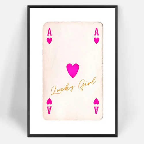 Vista 13 de Dcvjiy Póster de póquer de la suerte en blanco y negro divertido y moderno Preppy Ace jugando a la carta, arte de pared, arte retro negro y blanco