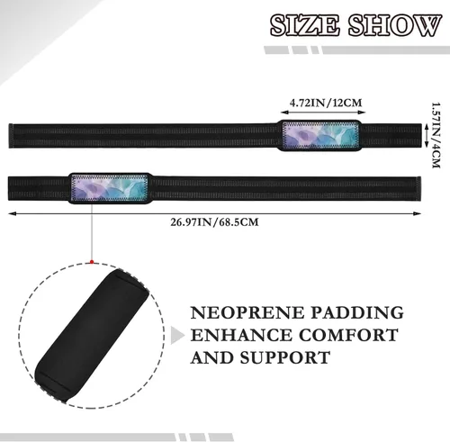 Vista 2 de Weight Lifting Wrist Straps Gym Wrist Wraps for Weightlifting Transparent Floral for Men Women Design Customizable