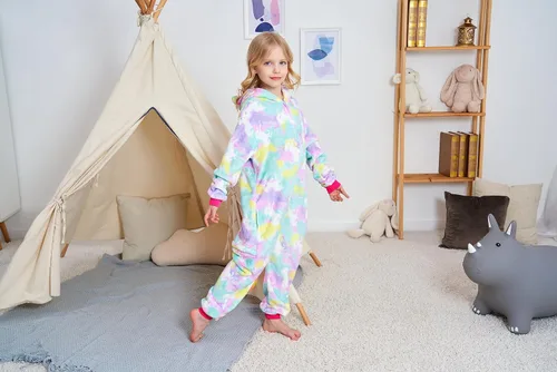 Vista 59 de Pijama de unicornio unisex para niños, enteritos para disfraz, Halloween