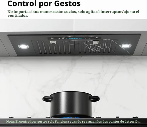 Vista 3 de Campana extractora de inserción negra de 30 pulgadas, campana de ventilación con conductos y sin conductos de 900 CFM IKTCH Stainless Steel