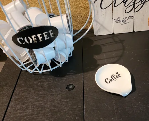 Vista 2 de Soporte de cerámica para cucharas de café y té, agitadores, organizador de encimera