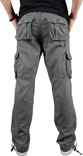 Vista 6 de TIANBA Pantalones de senderismo para hombre al aire libre, pantalones cargo militares, ligeros, tácticos, casuales, con múltiples bolsillos