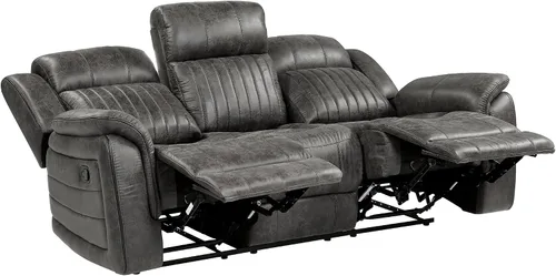 Vista 7 de Lexicon Juego de 2 piezas para sala de estar reclinable, asientos de cine en casa, sofás tapizados de microfibra pulida manual, sofá de caravana