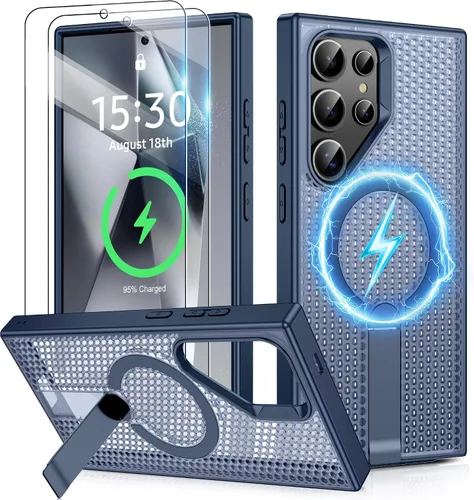 Vista 10 de Jshru para Samsung Galaxy S25 Plus / S24 Plus con [2 PIEZAS] protectores de pantalla HD, compatible con MagSafe