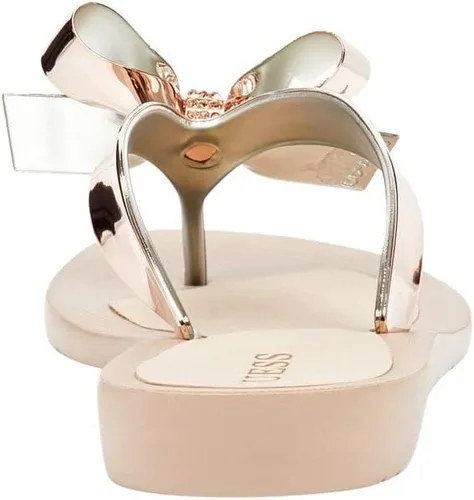 Vista 3 de GUESS Sandalia plana TUTU9 para mujer, oro rosa 716
