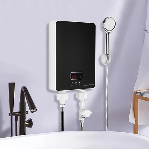 Vista 3 de Calentador de agua sin tanque, calentador de agua eléctrico de 6000 W con pantalla LED, calentador de agua caliente instantáneo de 110 V bajo