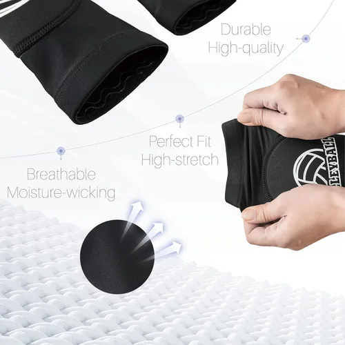 Vista 5 de Mangas acolchadas para brazos de voleibol para niñas, mangas acolchadas para antebrazo con orificio para el pulgar, almohadillas para brazos