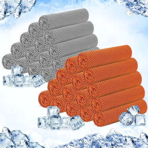 Vista 23 de Hosuly Paquete de 30 Toallas Refrescantes, 40"x12" Hielo Transpirables Suaves Frías Paño de Sudor Microfibra Paños de Entrenamiento para Gimnasio