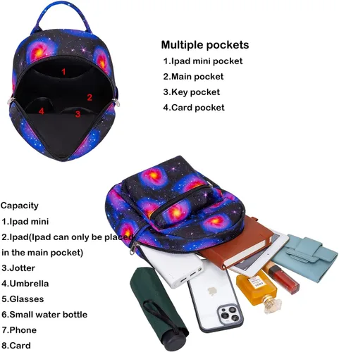 Vista 4 de Bonita mochila mini para niños y adultos, Planet, Ocio
