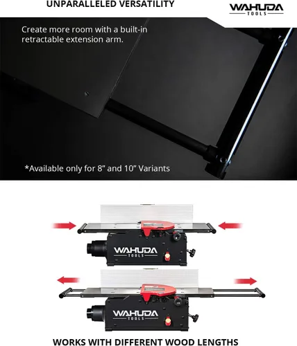 Vista 7 de Wahuda Tools Cepilladora - Cepilladora de madera de sobremesa de 6 pulgadas, cepilladora portátil con cabezal de corte en espiral con mesas
