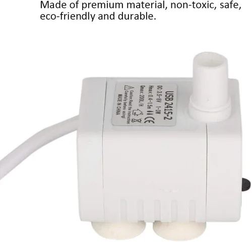 Vista 4 de Mini bomba USB sumergible ultra silenciosa fuente para acuario, peces, estanque, dispensador de agua para mascotas, hidroponía