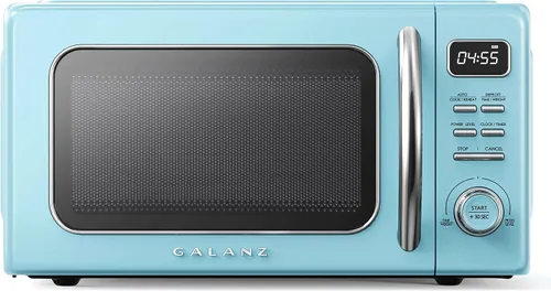 Vista 11 de Galanz GLCMKZ11BKR10 - Horno microondas retro de encimera, con funciones de cocción y recalentamiento automáticos, descongelación, inicio rápido