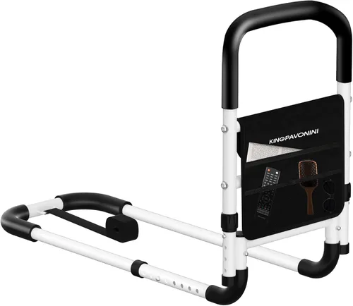 Vista 10 de KingPavonini Rieles de cama para adultos mayores, seguridad aprobados por ASTM, 2026 con asas dobles ergonómicas en U y 4 barras reforzadas, rieles