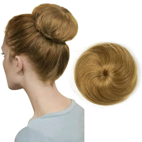 Vista 25 de Moño de Cabello Humano 100%, Moño Desordenado Pieza de Cabello Extensiones de Cabello Humano Real Moño de Cabello Rizado Natural Piezas de Cabello