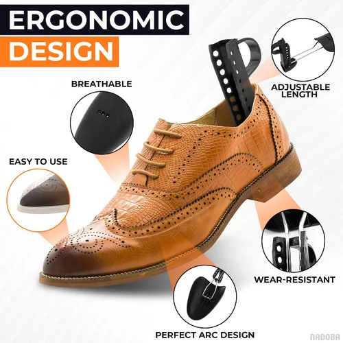 Vista 4 de NADOBA 5 pares de árboles de zapatos de plástico I árboles de zapatos de longitud ajustable para hombres I zapatos y botas árboles I hombres zapatos