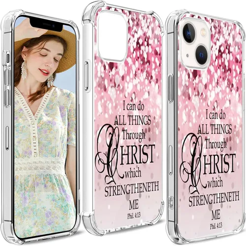 Vista 95 de Funda compatible con iPhone 15, bonita funda transparente para mujer, funda de silicona transparente para teléfono, color negro, tigre poderoso