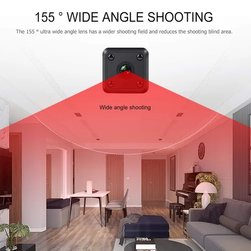 Vista 4 de HEALLILY 1080P Wireless HD Camera 155 Wide Angle Camera Mini Sensor Night Vision Camera Portable Security Camera