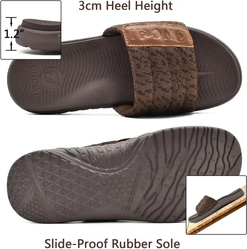 Vista 5 de ONCAI Sandalias deportivas para hombre, con puntera abierta, correas ajustables ortopédicas para fascitis plantar, sandalias deportivas con cojín