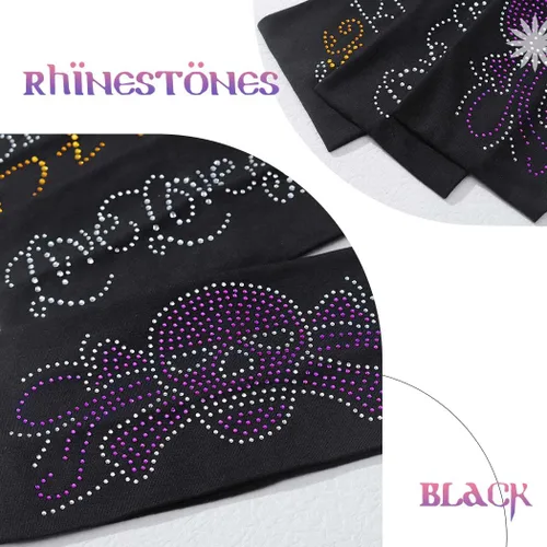 Vista 6 de Diademas anchas de diamantes de imitación elásticas para senderismo, turbante negro, bandas para la cabeza de entrenamiento deportivo, bandas