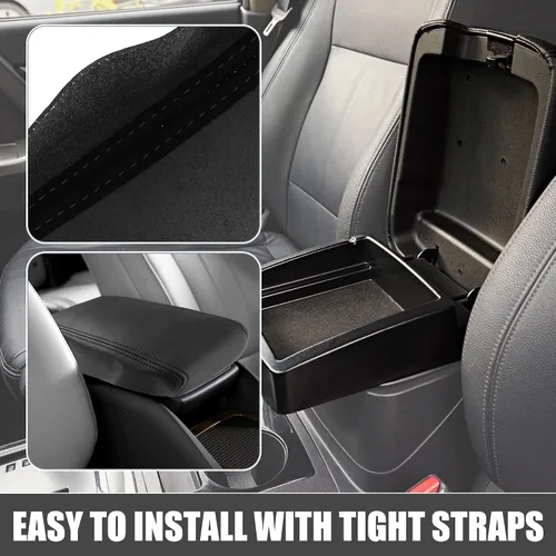 Vista 4 de Almohadilla de consola central de automóvil, impermeable, protector de caja de asiento, color negro para Toyota 4Runner 1996-2002