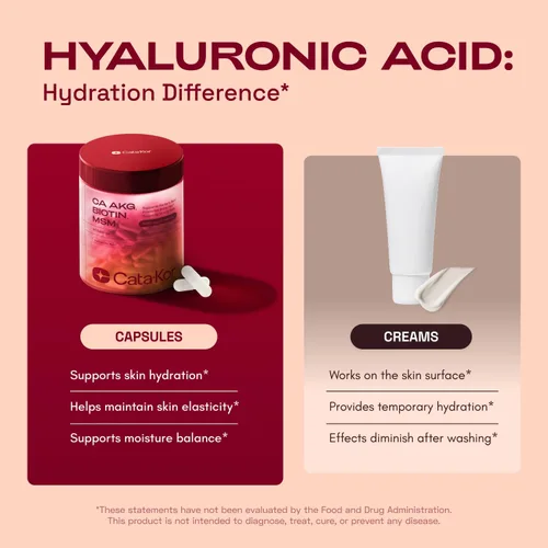 Vista 4 de Cata-Kor Vitaminas para el cabello, la piel y las uñas para mujeres, suplemento capilar con biotina y colágeno, ácido hialurónico, calcio AKG, MSM