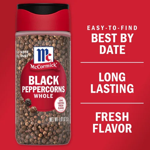 Vista 4 de McCormick Granos de pimienta negra entera, 1.87 oz