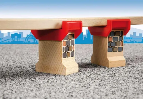 Vista 2 de Brio World 33254 - Super Support - Juego de ferrocarril de madera de 2 piezas Mejora la creatividad Compatible con todos los juegos de trenes