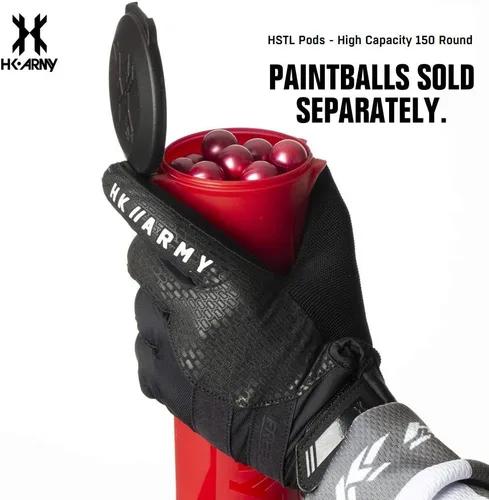 Vista 3 de HK Army HSTL - 150 cápsulas redondas de paintball, paquete de 6 (rojo)