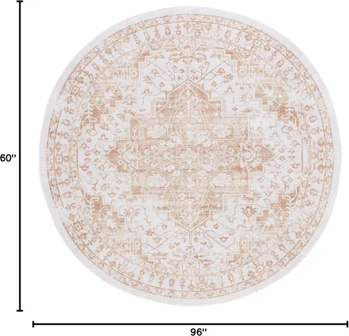 Vista 2 de SAFAVIEH Alfombra lavable Arizona Collection – 5 x 8 pies, ovalada, beige y dorado, antideslizante y fácil de limpiar, ideal para sala de estar