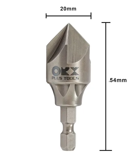 Vista 5 de 2 piezas de juego de herramientas de desbarbado y achaflanado, broca de desbarbado externa, broca avellanada para ajuste de 1/8"-3/4" (3mm-19mm)