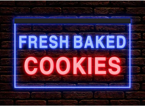 Vista 23 de 110138 - Letrero de neón con luz LED de 16 x 12 pulgadas, 110138 galletas recién horneadas para cafetería, pastelería, panadería, tienda, tienda 16
