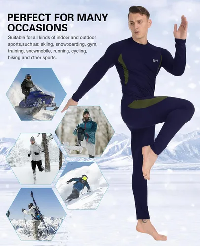 Vista 5 de MEETYOO mens Thermal Underwear for Men,men's Base Layer,2 Sets Long Johns Lined With Hunting GearBase Layer Set