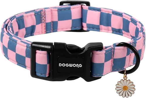 Vista 60 de DOGWONG Collar para perro de San Valentín, collar ajustable de algodón con corazón de caramelo azul, perfecto para perros pequeños a medianos