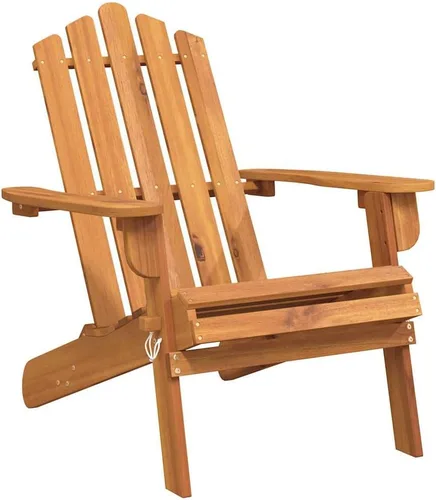 Vista 3 de Garden Chair Set of 2, Natural Solid Acacia Wood, Foldable Adirondack Design, Weather Resistant Outdoor Seating for Front Porch Furniture