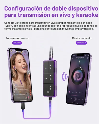 Vista 7 de Sound Card Karaoke Headset with Mic, in-Ear Monitor Livestreaming Headphone