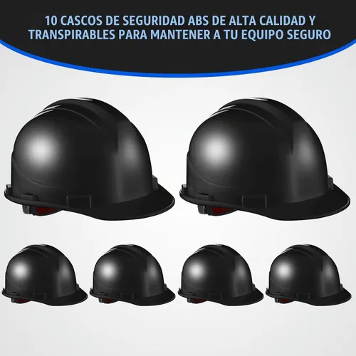 Vista 2 de Leumoi 10 piezas de casco de suspensión, casco duro de construcción para seguridad, estilo gorra de trinquete con correas de corona autoajustables